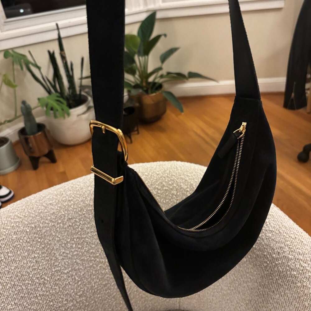 Navy Suede Shoulder Bag from Madewell